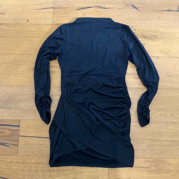 Womens Black Long Sleeve Spandex Dress - Large | Color: Black | Size: L | Cobarr's Closet